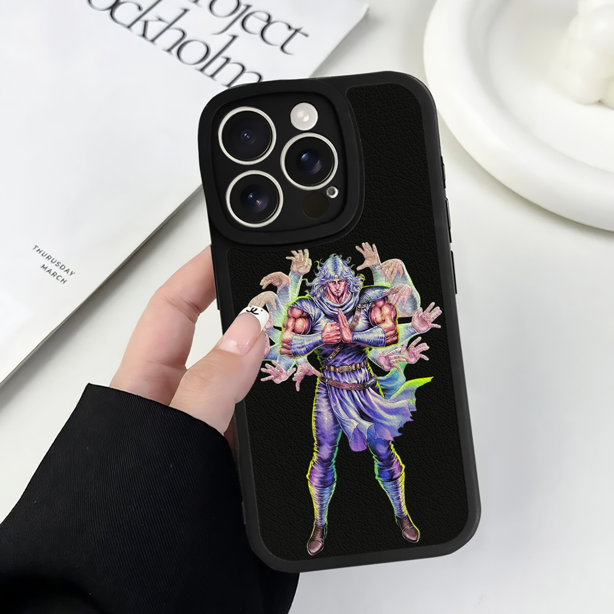 （画像用） 北斗の拳 Fist of the North Star 【iPhone 16シリーズ対応】シリコンスマホケース（レザー調） 材質：シリコン